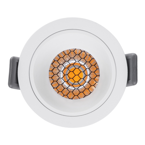 GloboStar® PLUTO-S 60248 Χωνευτό LED Spot Downlight TrimLess Φ6.4cm 7W 910lm 38° AC 220-240V IP20 Φ6.4 x Υ4.9cm - Στρόγγυλο - Λευκό & Anti-Glare HoneyComb - Φυσικό Λευκό 4500K - Bridgelux COB - 5 Years Warranty
