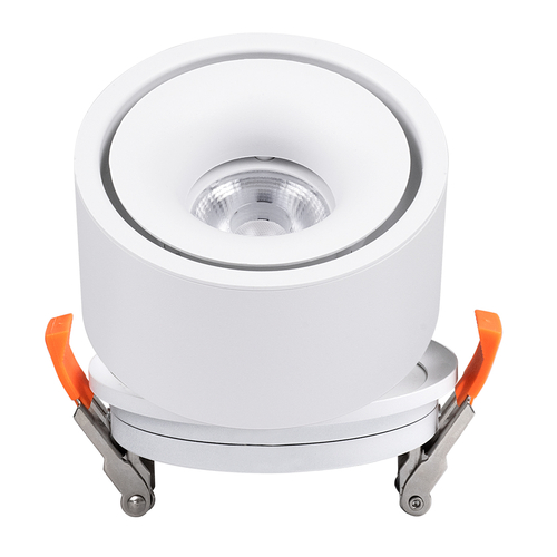 GloboStar® OMEGA-R 60295 Χωνευτό LED Spot Downlight TrimLess Φ10cm 12W 1500lm 36° AC 220-240V IP20 Φ10 x Υ8.2cm - Στρόγγυλο - Λευκό - Θερμό Λευκό 2700K - Bridgelux COB - 5 Years Warranty