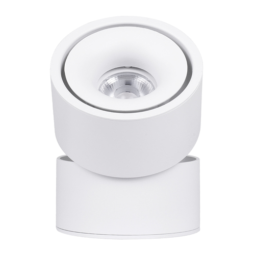 GloboStar® OMEGA-S 60299 Επιφανειακό LED Spot Downlight Φ10cm 12W 1500lm 36° AC 220-240V IP20 Φ10 x Υ10.5cm - Στρόγγυλο - Λευκό - Θερμό Λευκό 2700K - Bridgelux COB - 5 Years Warranty