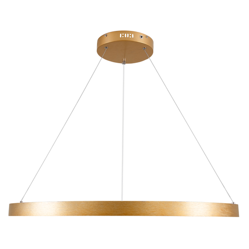 GloboStar® NEMESIS 61163 Κρεμαστό Φωτιστικό Δαχτυλίδι-Κύκλος LED CCT 67W 7689lm 360° AC 220-240V - Εναλλαγή Φωτισμού μέσω Τηλεχειριστηρίου All In One Ψυχρό 6000k+Φυσικό 4500k+Θερμό 2700k Dimmable Φ80cm - Χρυσό Βούρτσας - 3 Years Warranty