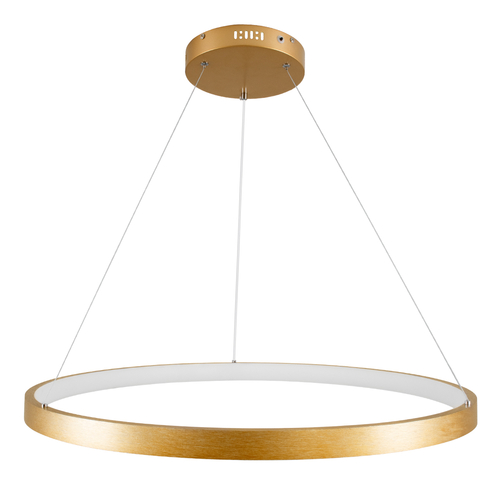 GloboStar® NEMESIS 61163 Κρεμαστό Φωτιστικό Δαχτυλίδι-Κύκλος LED CCT 67W 7689lm 360° AC 220-240V - Εναλλαγή Φωτισμού μέσω Τηλεχειριστηρίου All In One Ψυχρό 6000k+Φυσικό 4500k+Θερμό 2700k Dimmable Φ80cm - Χρυσό Βούρτσας - 3 Years Warranty