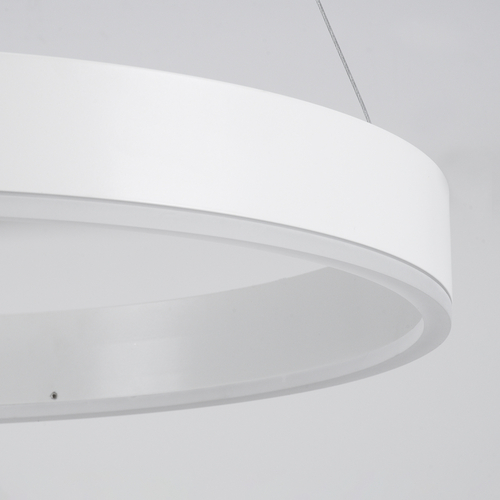GloboStar® VENOM 61177 Κρεμαστό Φωτιστικό Δαχτυλίδι-Κύκλος LED CCT 45W 5269lm 120° AC 220-240V - Εναλλαγή Φωτισμού μέσω Τηλεχειριστηρίου All In One Ψυχρό 6000K+Φυσικό 4500K+Θερμό 2700K Dimmable Φ60cm - Λευκό - 3 Years Warranty