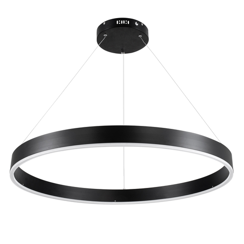 GloboStar® VENOM 61179 Κρεμαστό Φωτιστικό Δαχτυλίδι-Κύκλος LED CCT 67W 7863lm 120° AC 220-240V - Εναλλαγή Φωτισμού μέσω Τηλεχειριστηρίου All In One Ψυχρό 6000K+Φυσικό 4500K+Θερμό 2700K Dimmable Φ80cm - Μαύρο - 3 Years Warranty