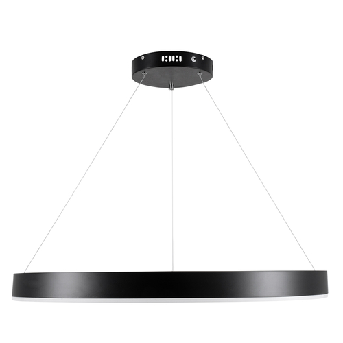GloboStar® VENOM 61179 Κρεμαστό Φωτιστικό Δαχτυλίδι-Κύκλος LED CCT 67W 7863lm 120° AC 220-240V - Εναλλαγή Φωτισμού μέσω Τηλεχειριστηρίου All In One Ψυχρό 6000K+Φυσικό 4500K+Θερμό 2700K Dimmable Φ80cm - Μαύρο - 3 Years Warranty