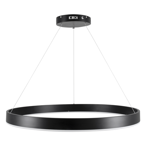 GloboStar® VENOM 61179 Κρεμαστό Φωτιστικό Δαχτυλίδι-Κύκλος LED CCT 67W 7863lm 120° AC 220-240V - Εναλλαγή Φωτισμού μέσω Τηλεχειριστηρίου All In One Ψυχρό 6000K+Φυσικό 4500K+Θερμό 2700K Dimmable Φ80cm - Μαύρο - 3 Years Warranty