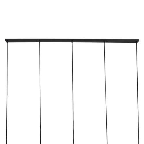 GloboStar® TRIANGLE 00608 Μοντέρνο Κρεμαστό Φωτιστικό Ράγα Πολύφωτο 5 x E27 IP20 Μαύρο Μέταλλο - Μ170 x Π22 x Y130cm