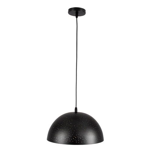 GloboStar® SOLANA 01301 Μοντέρνο Κρεμαστό Φωτιστικό Καμπάνα Μονόφωτο 1 x E27 IP20 Μαύρο & Χρυσό Μέταλλο - Μ30 x Π30 x Υ15cm
