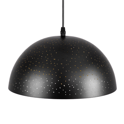 GloboStar® SOLANA 01301 Μοντέρνο Κρεμαστό Φωτιστικό Καμπάνα Μονόφωτο 1 x E27 IP20 Μαύρο & Χρυσό Μέταλλο - Μ30 x Π30 x Υ15cm