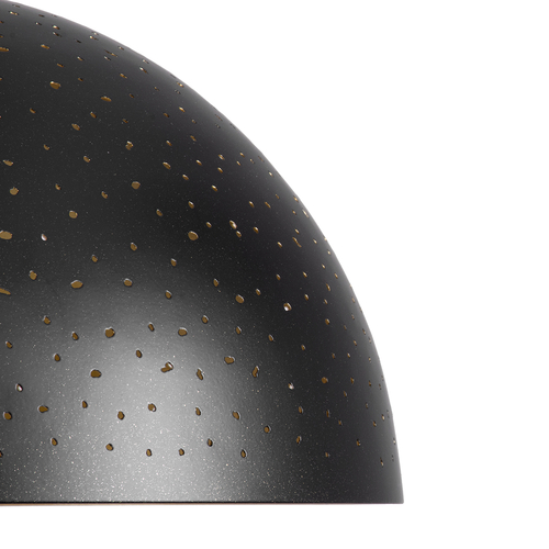 GloboStar® SOLANA 01301 Μοντέρνο Κρεμαστό Φωτιστικό Καμπάνα Μονόφωτο 1 x E27 IP20 Μαύρο & Χρυσό Μέταλλο - Μ30 x Π30 x Υ15cm