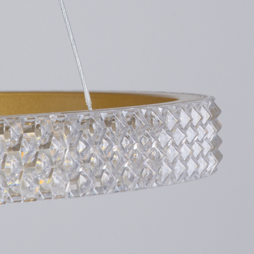 GloboStar® DIAMOND TRIO 61139 Κρεμαστό Φωτιστικό Δαχτυλίδι-Κύκλος LED CCT 120W 14723lm 360° AC 220-240V - Εναλλαγή Φωτισμού μέσω Τηλεχειριστηρίου All In One Ψυχρό 6000k+Φυσικό 4500k+Θερμό 2700k Dimmable Φ40+60+80cm - Χρυσό Βούρτσας - 3 Years Warranty