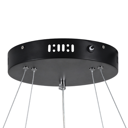 GloboStar® DIAMOND DUO 61150-DECO Κρεμαστό Φωτιστικό Δαχτυλίδι-Κύκλος LED CCT 75W 8743lm 360° AC 220-240V - Εναλλαγή Φωτισμού μέσω Τηλεχειριστηρίου All In One Ψυχρό 6000k+Φυσικό 4500k+Θερμό 2700k Dimmable Φ40+60cm - Μαύρο - 3 Years Warranty
