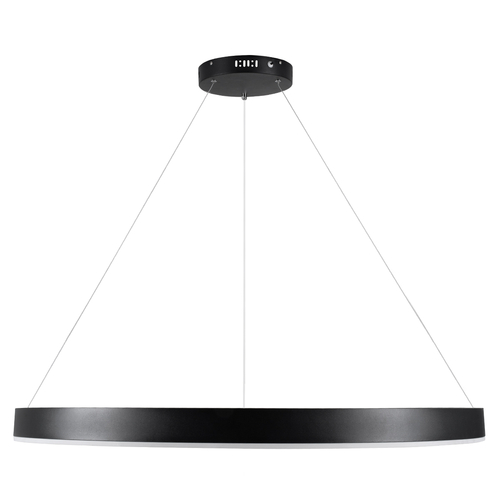 GloboStar® VENOM 61182 Κρεμαστό Φωτιστικό Δαχτυλίδι-Κύκλος LED CCT 75W 8818lm 120° AC 220-240V - Εναλλαγή Φωτισμού μέσω Τηλεχειριστηρίου All In One Ψυχρό 6000K+Φυσικό 4500K+Θερμό 2700K Dimmable Φ100cm - Μαύρο - 3 Years Warranty