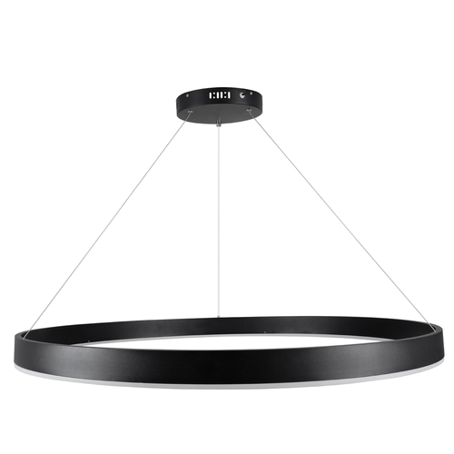 GloboStar® VENOM 61182 Κρεμαστό Φωτιστικό Δαχτυλίδι-Κύκλος LED CCT 75W 8818lm 120° AC 220-240V - Εναλλαγή Φωτισμού μέσω Τηλεχειριστηρίου All In One Ψυχρό 6000K+Φυσικό 4500K+Θερμό 2700K Dimmable Φ100cm - Μαύρο - 3 Years Warranty