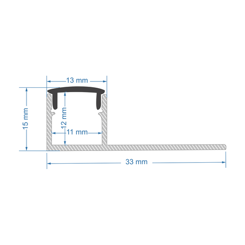 GloboStar® PLASTERBOARD-PROFILE 70835-3M Προφίλ Αλουμινίου - Βάση & Ψύκτρα Ταινίας LED με Μαύρο Φιμέ Κάλυμμα - Χωνευτή Τερματική Χρήση σε Τελείωμα Γυψοσανίδας ή σε Πλακάκι - Trimless - Πατητό Κάλυμμα - Ασημί - 3 Μέτρα - Πακέτο 5 Τεμαχίων - Μ300 x Π3.1 x Υ1.3cm