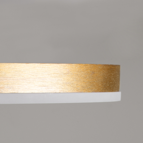 GloboStar® VENOM 61119 Φωτιστικό Οροφής Δαχτυλίδι-Κύκλος LED CCT 45W 5445lm 360° AC 220-240V - Εναλλαγή Φωτισμού μέσω Τηλεχειριστηρίου All In One Ψυχρό 6000k+Φυσικό 4500k+Θερμό 2700k Dimmable Φ40cm+BackLight - Χρυσό Βούρτσας - 3 Years Warranty