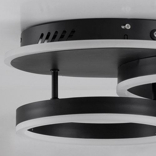 GloboStar® VENOM 61120 Φωτιστικό Οροφής Δαχτυλίδι-Κύκλος LED CCT 67W 8107lm 360° AC 220-240V - Εναλλαγή Φωτισμού μέσω Τηλεχειριστηρίου All In One Ψυχρό 6000k+Φυσικό 4500k+Θερμό 2700k Dimmable Φ25+40cm+BackLight - Μαύρο - 3 Years Warranty