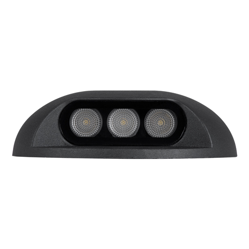 GLOBOSTAR® STEP-LUNA 90617 Αρχιτεκτονικό Φωτιστικό Διαδρόμου/Σκαλοπατιού LED 3W 345lm 10° DC 24V Αδιάβροχο IP65 Φυσικό Λευκό 4500K Dimmable - Μαύρο - Φ12 x Υ3cm - 3 Χρόνια Εγγύηση