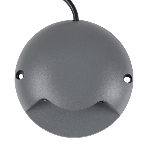 GLOBOSTAR® STEP-LUNA 90622 Αρχιτεκτονικό Φωτιστικό Διαδρόμου/Σκαλοπατιού LED 3W 330lm 10° DC 24V Αδιάβροχο IP65 Θερμό Λευκό 2700K Dimmable - Γκρι Ανθρακί - Φ12 x Υ3cm - 3 Χρόνια Εγγύηση
