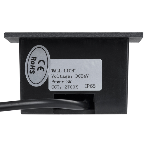 GLOBOSTAR® STEP-MINA 90625 Χωνευτό Αρχιτεκτονικό Φωτιστικό Διαδρόμου/Σκαλοπατιού LED 3W 330lm 30° DC 24V Αδιάβροχο IP65 Θερμό Λευκό 2700K Dimmable - Μαύρο - Μ8.3 x Π8.3 x Υ5cm - 3 Χρόνια Εγγύηση