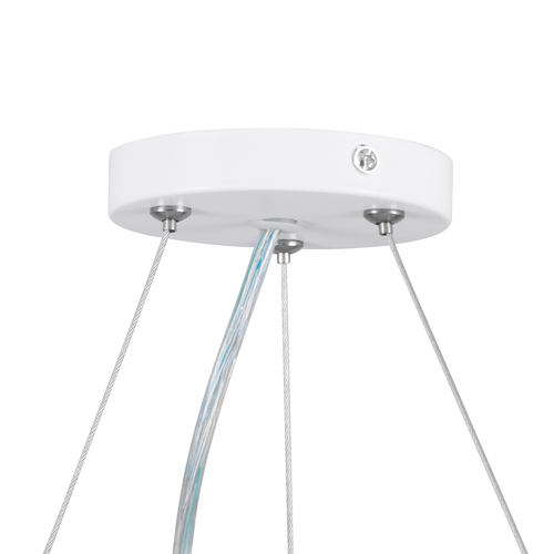 GloboStar® BURTON 61203-P Κρεμαστή Πλαφονιέρα Οροφής LED CCT 75W 8625lm 120° AC 220-240V - Εναλλαγή Φωτισμού μέσω Τηλεχειριστηρίου All In One Ψυχρό 6000k+Φυσικό 4500k+Θερμό 2700k Dimmable Φ60cm - Λευκό - 3 Years Warranty