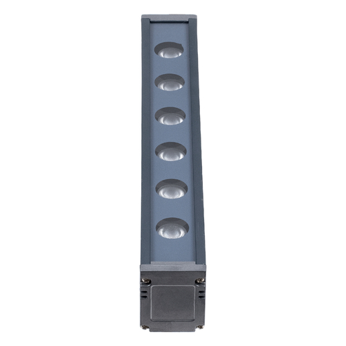 GLOBOSTAR® WASHER-VAIA 90184 Μπάρα Φωτισμού Wall Washer LED 6W 510lm 30° DC 24V Αδιάβροχο IP65 Πολύχρωμο RGBW Dimmable DMX512 - Γκρι Ανθρακί - Μ30 x Π4 x Υ5cm - 3 Χρόνια Εγγύηση