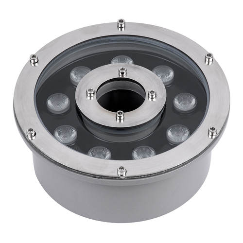 GloboStar® UNDERWATER-FINA 90674 Υποβρύχιο Φωτιστικό Σποτ Ειδικό για Σιντριβάνια LED 9W 990lm 30° DC 24V Αδιάβροχο IP68 Φ16 x Υ8cm Θερμό Λευκό 3000K - Ανοξείδωτο Ατσάλι - 3 Years Warranty