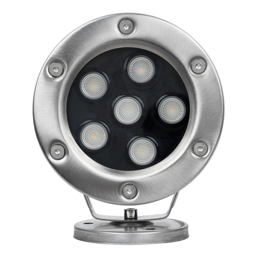 GLOBOSTAR® UNDERWATER-DINA 90676 Υποβρύχιος Προβολέας Σποτ για Σιντριβάνια/Πισίνες LED 6W 660lm 30° DC 24V Αδιάβροχο IP68 Θερμό Λευκό 2700K Dimmable - Ανοξείδωτο Ατσάλι 304 - Μ12 x Π12 x Υ14cm - 3 Χρόνια Εγγύηση