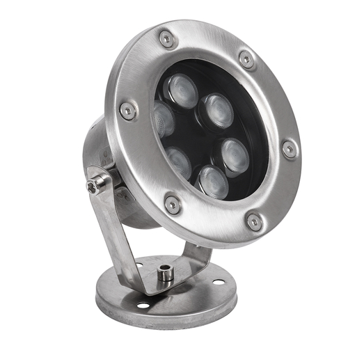 GloboStar® UNDERWATER-DINA 90677 Υποβρύχιο Φωτιστικό Σποτ Ειδικό για Σιντριβάνια LED 9W 945lm 30° DC 24V Αδιάβροχο IP68 Φ12 x Υ14cm Πολύχρωμο RGBW DMX512 - Ανοξείδωτο Ατσάλι - 3 Χρόνια Εγγύηση