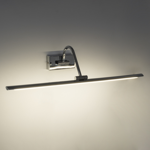 GloboStar® MIRA 60434 Μοντέρνο Φωτιστικό Τοίχου - Απλίκα Καθρέπτη Μπάνιου - Πίνακα LED 12W 1400lm 120° AC 220-240V IP44 Μ60 x Π20 x Υ13cm - Φυσικό Λευκό 4500K - Χρώμιο Νίκελ - 3 Χρόνια Εγγύηση