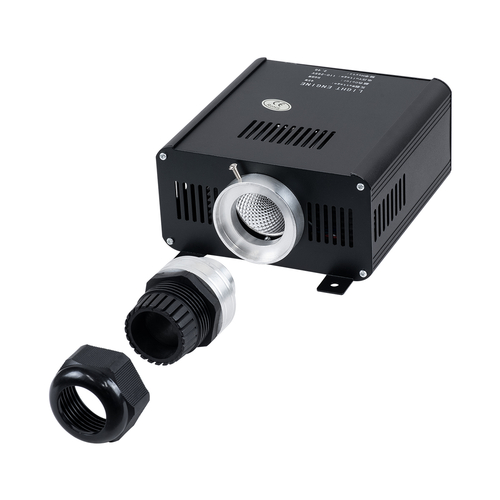 GloboStar® 79612 Μηχανή Οπτικής Ίνας Μονής Κεφαλής - Fiber Optic Light Machine Single Head LED 45W AC 220-240V με Ασύρματο Χειριστήριο RF 2.4Ghz Μ14 x Π26 x Υ8.5cm RGBW - 2 Years Warranty