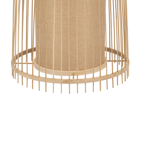 GloboStar® AZORES 01755 Boho Επιδαπέδιο Φωτιστικό Μονόφωτο 1 x E27 IP20 Μπεζ Ξύλο - Μ40 x Π40 x Υ150cm