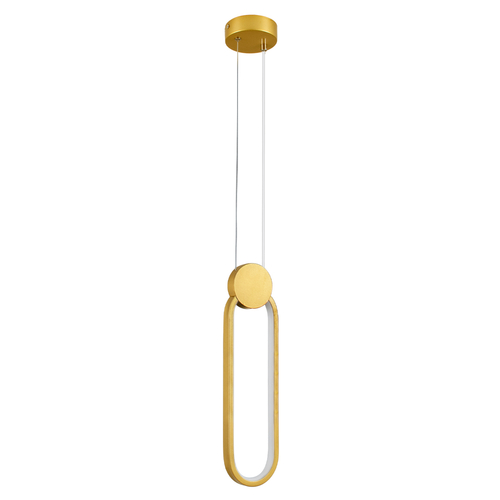 GloboStar® ILDI 61090 Κρεμαστό Φωτιστικό Οροφής Design LED CCT 12W 1440lm 300° AC 220-240V - Εναλλαγή Φωτισμού μέσω Διακόπτη On/Off All In One Ψυχρό 6000k+Φυσικό 4500k+Θερμό 2700k Μ10 x Π2.3 x Υ38cm - Χρυσό Βούρτσας