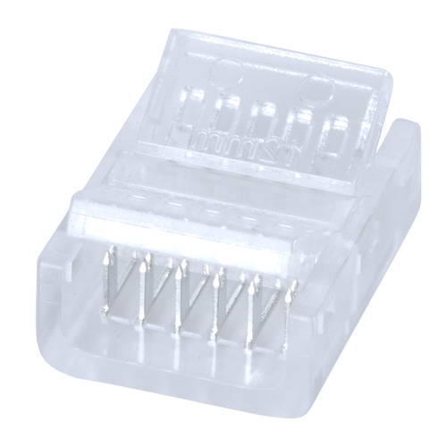 GloboStar® 70689 Ενωτικός Σύνδεσμος για Πολύχρωμη Ταινία LED RGB+CCT 12mm 6 PIN σε Πολύχρωμη Ταινία LED RGB+CCT 12mm 6 PIN Μ1.9 x Π1.5 x Υ0.7cm Διάφανο