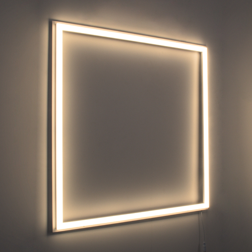 GloboStar® 60370 Χωνευτό LED Panel Linear Frameless Super Slim 60x60cm 48W 5280lm 120° CRI≥85Ra AC 220-240V IP44 Μ60 x Π60 x Υ1.5cm - Θερμό Λευκό 2700K - TÜV Certified Driver - 5 Years Warranty