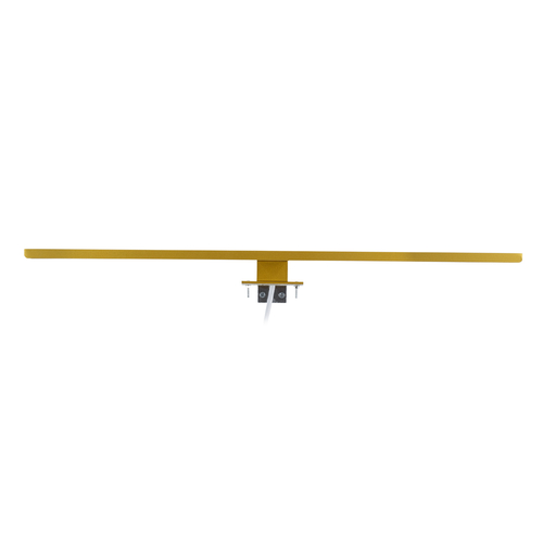 GloboStar® NINA 60421 Μοντέρνο Φωτιστικό Τοίχου - Απλίκα Καθρέπτη Μπάνιου - Πίνακα LED 12W 1400lm 120° AC 220-240V IP44 Μ60 x Π10.5 x Υ4cm - Φυσικό Λευκό 4500K - Χρυσό - 3 Χρόνια Εγγύηση
