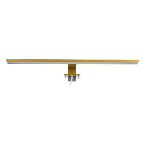 GloboStar® NINA 60421 Μοντέρνο Φωτιστικό Τοίχου - Απλίκα Καθρέπτη Μπάνιου - Πίνακα LED 12W 1400lm 120° AC 220-240V IP44 Μ60 x Π10.5 x Υ4cm - Φυσικό Λευκό 4500K - Χρυσό - 3 Χρόνια Εγγύηση