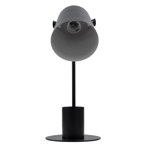 GloboStar® PENCASE 61563 Μοντέρνο Επιτραπέζιο Φωτιστικό Γραφείου - Πορτατίφ - Μονόφωτο 1 x E27 Μαύρο Μεταλλικό Καμπάνα με Διακόπτη On/Off - Μολυβοθήκη & Βάση Τηλεφώνου - L12 x W15 x H38cm