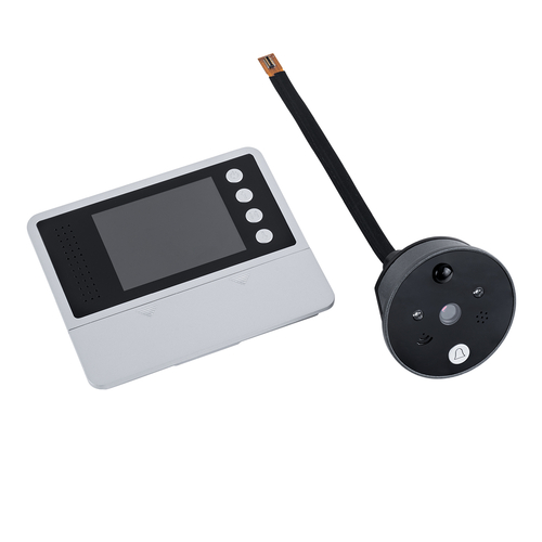 GloboStar® 86017 Ψηφιακή Έξυπνη Camera Εξώπορτας 90° Μοιρών με Έγχρωμη Οθόνη 2.8 Inches - Νυχτερινή Όραση με LED IR - Κουδούνι - Εσωτερική Μνήμη Αποθήκευσης - Λειτουργεί με 4 Μπαταρίες AAA