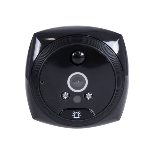 GloboStar® 86063 Επαναφορτιζόμενη Ψηφιακή Έξυπνη Camera Εξώπορτας 90° Μοιρών με Έγχρωμη Οθόνη 4.1 Inches - USB - Νυχτερινή Όραση με LED IR - Κουδούνι - Μαύρο