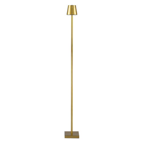 GloboStar® NEGA 60479 Μοντέρνο Επιδαπέδιο Φωτιστικό LED 2.2W 154lm 360° DC 5V Επαναφορτιζόμενο με Μπαταρία Li-ion 4000mAh - Διακόπτη Αφής - Θερμό Λευκό 2700K - Dimmable - D10 x H135cm - Χρυσό - 2 Years Warranty