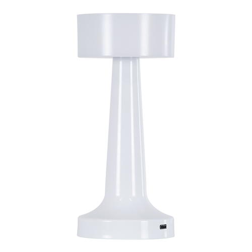 GloboStar® NANNA 76471 Μοντέρνο Επιτραπέζιο Φωτιστικό Πορτατίφ LED 1.5W 105lm 120° DC 5V Επαναφορτιζόμενο με Μπαταρία Li-ion 1800mAh - Διακόπτη Αφής με 3 Εναλλαγές Φωτισμού CCT Θερμό - Φυσικό - Ψυχρό 1500K - 4500K - 6000K Dimmable - D9 x 21cm - Λευκό