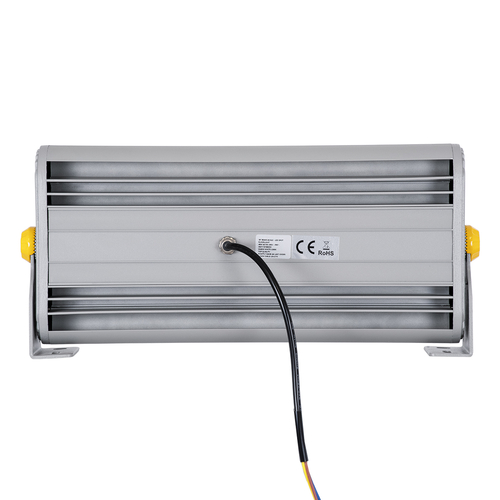 GloboStar® FLOOD-HENA 90446 Προβολέας Wall Washer για Φωτισμό Κτιρίων LED 48W 4080lm 30° AC 220-240V Αδιάβροχο IP67 Μ39 x Π6 x Υ17cm Αρχιτεκτονικό Πορτοκαλί 2200K - Ασημί - 3 Years Warranty
