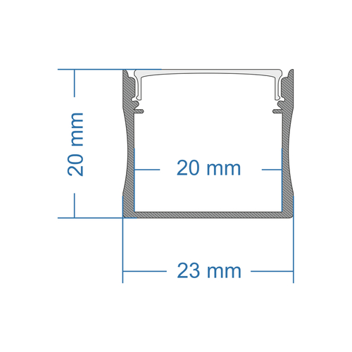 GloboStar® SURFACE-PROFILE 70867-3M Προφίλ Αλουμινίου - Βάση & Ψύκτρα Ταινίας LED με Λευκό Γαλακτερό Κάλυμμα - Επιφανειακή Χρήση - Πατητό Κάλυμμα - Ασημί - 3 Μέτρα - Πακέτο 5 Τεμαχίων - Μ300 x Π2.3 x Υ2cm
