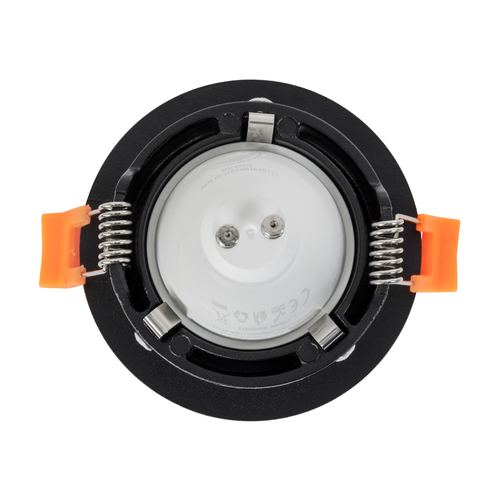 GloboStar® OMICRON 60631 Χωνευτό Στρόγγυλο Σποτ Οροφής για Λάμπα MR16/GU10 - IP20 - Χυτό Αλουμίνιο - Φ8.5 x Υ3cm - Μαύρο - 5 Years Warranty