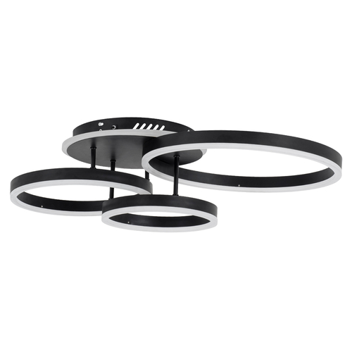 GloboStar® VENOM 61123 Φωτιστικό Οροφής Δαχτυλίδι-Κύκλος LED CCT 100W 12100lm 360° AC 220-240V - Εναλλαγή Φωτισμού μέσω Τηλεχειριστηρίου All In One Ψυχρό 6000k+Φυσικό 4500k+Θερμό 2700k Dimmable Φ25+30+40cm+BackLight - Μαύρο - 3 Years Warranty