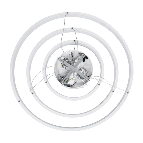 GloboStar® NEMESIS TRIO 61171-DECO Κρεμαστό Φωτιστικό Δαχτυλίδι-Κύκλος LED CCT 120W 14723lm 360° AC 220-240V - Εναλλαγή Φωτισμού μέσω Τηλεχειριστηρίου All In One Ψυχρό 6000k+Φυσικό 4500k+Θερμό 2700k Dimmable Φ40+60+80cm - Λευκό - 3 Years Warranty