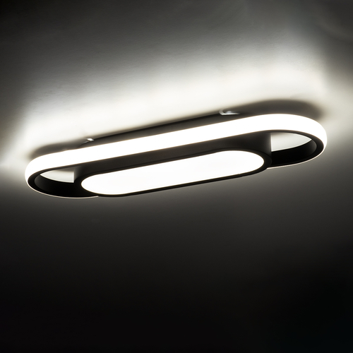 GloboStar® IGOR 61216 Φωτιστικό Οροφής Linear Design LED CCT 24W 2880lm 210° AC 220-240V - Εναλλαγή Φωτισμού μέσω Διακόπτη On/Off All In One Ψυχρό 6000k+Φυσικό 4500k+Θερμό 2700k Μ41 x Π13 x Υ4.5cm - Μαύρο - 3 Years Warranty