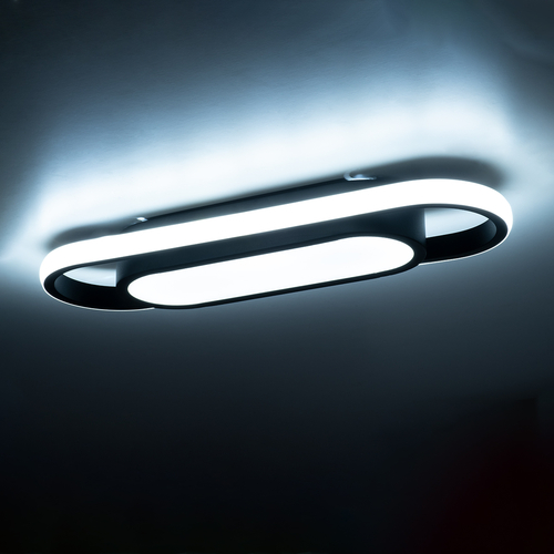 GloboStar® IGOR 61216 Φωτιστικό Οροφής Linear Design LED CCT 24W 2880lm 210° AC 220-240V - Εναλλαγή Φωτισμού μέσω Διακόπτη On/Off All In One Ψυχρό 6000k+Φυσικό 4500k+Θερμό 2700k Μ41 x Π13 x Υ4.5cm - Μαύρο - 3 Years Warranty