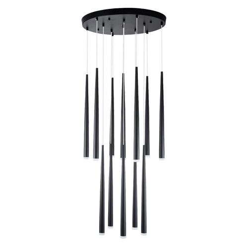 GloboStar® TEARS 61313 Κρεμαστό Φωτιστικό Οροφής Design LED CCT 36W 3960lm 180° AC 220-240V - Εναλλαγή Φωτισμού μέσω Τηλεχειριστηρίου All In One Ψυχρό 6000k+Φυσικό 4500k+Θερμό 2700k Dimmable Φ60 x Υ51.5cm - Μαύρο - 3 Years Warranty
