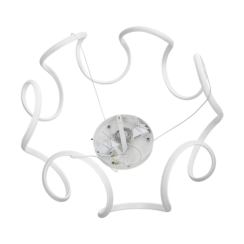 GloboStar® TARANTULA 61395 Κρεμαστό Φωτιστικό Οροφής Design LED CCT 120W 13440lm 300° AC 220-240V - Εναλλαγή Φωτισμού μέσω Τηλεχειριστηρίου All In One Ψυχρό 6000k+Φυσικό 4500k+Θερμό 2700k Dimmable Φ78 x Υ31.5cm - Λευκό - 3 Years Warranty